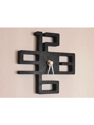Hasfar Tech Modern Geometrik Tasarım Duvar Saati - Endüstriyel Stil Siyah Dekoratif Saat