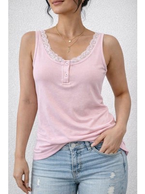 Mareandpanda Kadın Omuz Askılı Dantel Güpür Detay Bluz