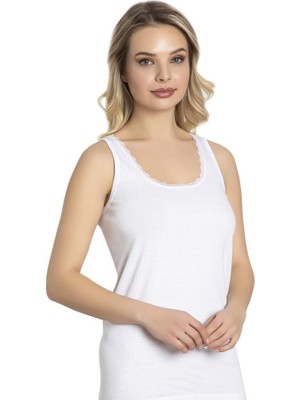 Lüx Drm 052 Kadın Geniş Askılı Ince Dantelli Atlet