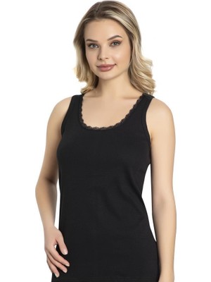 Lüx Drm 052 Kadın Geniş Askılı Ince Dantelli Atlet