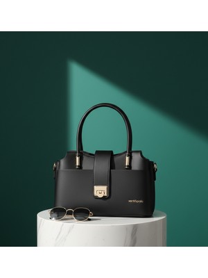 Vardis Geçmeli Tokalı Dört Cepli Geniş Hacimli Kadın El ve Omuz Çantası