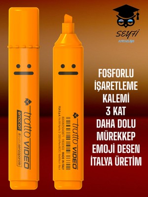 Fosforlu Işaretleme Kalemi 3 Kat Daha Dolu Mürekkep Italya Üretim