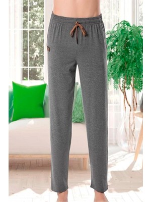 Kly Ince Tek Alt Çok Rahat Pamuk Pijama Altı-Antrasit-Xl