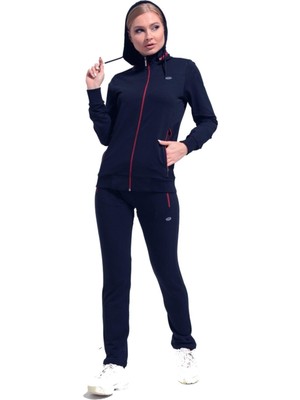 GOLDOREMİ FM 201804 Kadın Pamuklu Kapüşonlu Rahat Kesim Önden Fermuarlı Eşofman Takımı