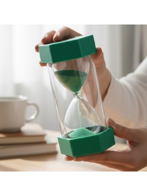 By Nevser Renkli Cam Kum Saati – Dekoratif Masaüstü Zaman Ölçer, Estetik Ofis ve Ev Aksesuarı