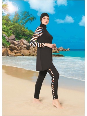 Ruko Maio 22128-1 Reglan Kol Micro Lycra Kumaş Tam Tesettür Mayo