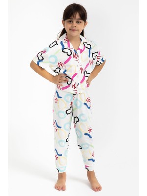 RolyPoly Roly Poly 2786 Garson Love Krem Kız Çocuk Gömlek Pijama Takımı