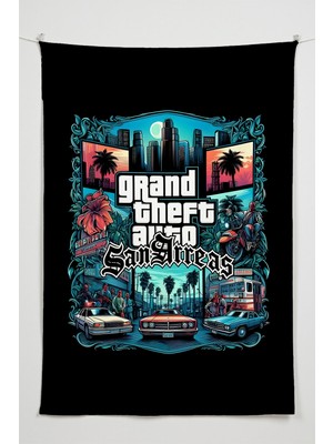 Charmbi Gamer Duvar Örtüsü -  Çok Renkli Anime Temalı Kumaş Oda Dekoru Tapestry