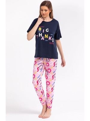 Pierre Cardin Roly Poly 2800 Big Thanks Lacivert Kadın Pijama Takımı