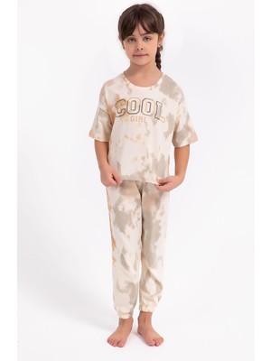 RolyPoly Arnetta 1808 Garson Cool Girl Fildişi Salaş Kız Çocuk Pijama Takımı