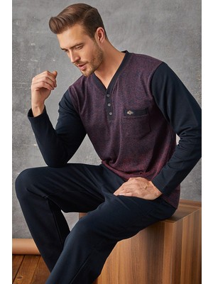 GOLDOREMİ Kly 7033 Erkek Jivago Yaka Pijama Takım
