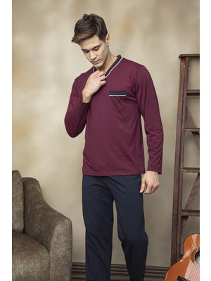 GOLDOREMİ Kly 7105 Erkek V Yaka Pijama Takımı
