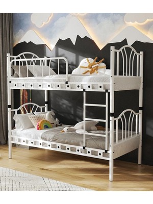 Missidea Bella Vintage Esintili Lüks Metal Ranza Beyaz 90X190 cm