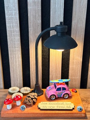 MYK Hediye ve Sanat Atölyesi Vosvos Işıklı Metal Araçlı Dekoratif Biblo Kişiye ve Firmaya Özel Tasarım