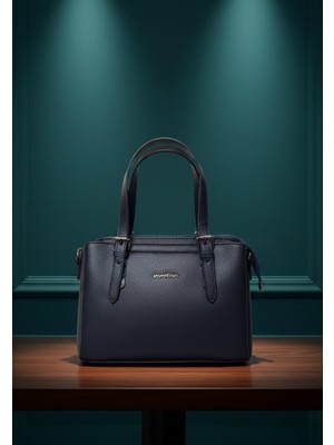 Vardis Fermuarlı ve Çıtçıtlı Kapamalı Üç Gözlü Geniş El ve Omuz Kadın Çantası