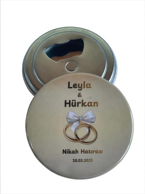 Isme Özel Açacaklı Magnet Nişan Söz Kına Nikah Hatırası Hediyeliği (58MM) 24 Adet