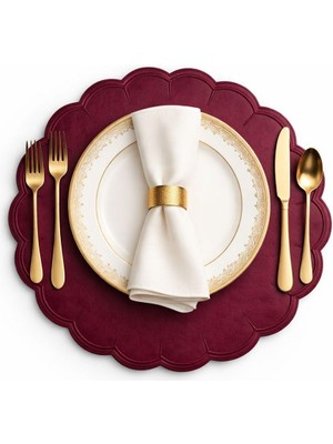 Prive Home Gala Serisi Bordo Renk Amerikan Servis / Supla / Placemats