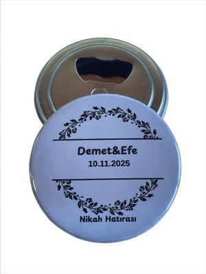 Isme Özel Açacaklı Magnet Nişan Söz Kına Nikah Hatırası Hediyeliği (58MM) 24 Adet