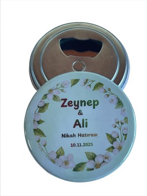 Isme Özel Açacaklı Magnet Nişan Söz Kına Nikah Hatırası Hediyeliği (58MM) 24 Adet