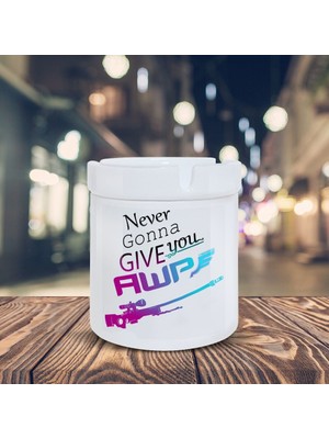 Asilmeydan Never Gonna Give You Baskılı Küllük Seramik Kül Tablası-09045