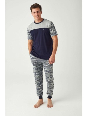 Mod Collection 3428 Kamuflaj Baskılı Erkek Pijama Takım