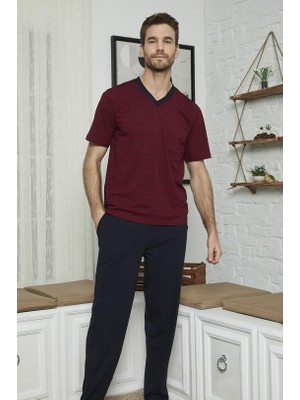 GOLDOREMİ KLY 7557 Erkek V Yaka Pijama Takım