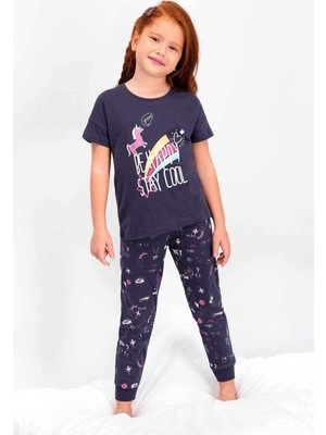 RolyPoly Roly Poly 2451 Kız Çocuk Be Happy Stay Cool Kısa Kol Pijama Takımı