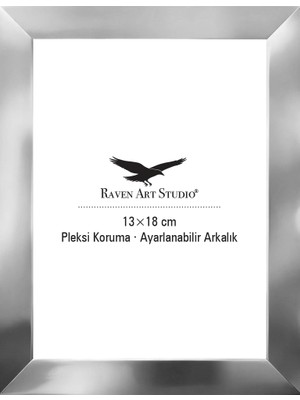 Raven Art Studio Potala 13X18CM Gümüş Resim Fotoğraf Belge Poster Evrak Çerçevesi Korumalı Kırılmaz Pleksi Cam