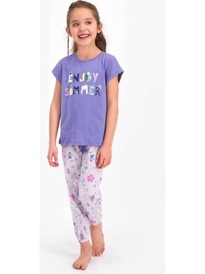 RolyPoly Roly Poly 2476 Kız Çocuk Enjoy Summer Mor Kısa Kol Pijama Takımı