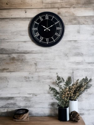 Motto Ticaret 36 cm Modern Siyah Duvar Saati