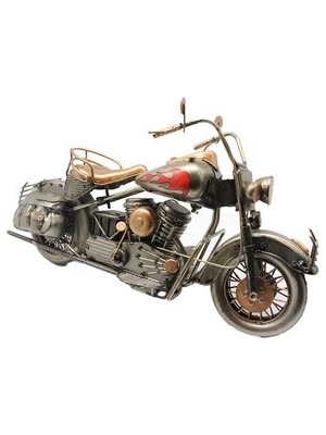 Tekinhediyelik Dekoratif Metal Motosiklet – Alev Detaylı