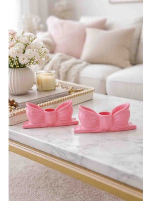 Aksesuar Kuşu Pinterest Fiyonk Tasarımlı Şamdanlık Mumluk Seti 2 Adet Pürüzsüz Vernikli