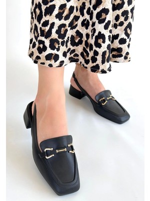 Ronanna Joone Siyah Cilt Topuklu Ayakkabı