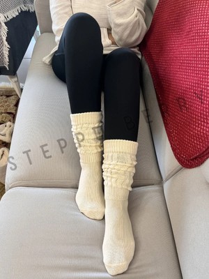Steppe Berry Krem Kalın Slouchy Çorap