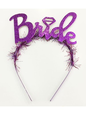 Ronanna Mor Renk Bekarlığa Veda Italik Yazı Alyanslı Bride Taç