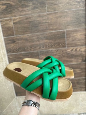 Ronanna Tenda Yeşil Cilt Terlik