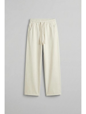 Abluka Online Erkek Baggy Fit Gabardin Kumaş Pantolon Ekru