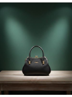 Vardis Kisslock Çift Topuzlu Şık Kadın Çantası