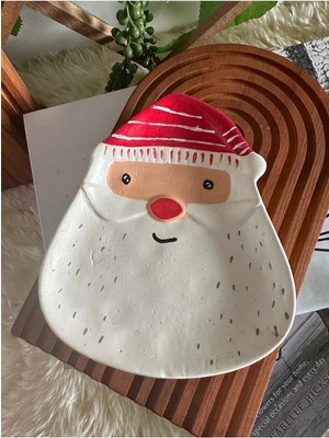 Noel ,yılbaşı Model Dekoratif  Noel Baba Tabak Biblo