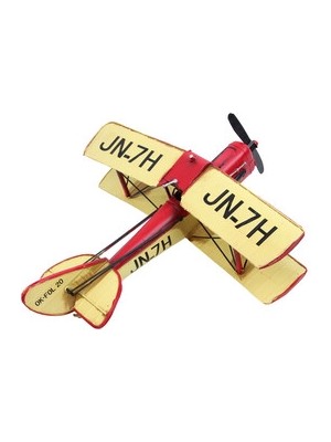 Tekinhediyelik Dekoratif Metal Uçak Çift  Kanatlı