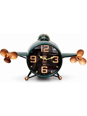 Tekinhediyelik Retro Uçak Tasarımlı Dekoratif Masa Saati