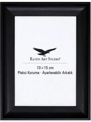 Raven Art Studio Pyramid 10X15CM Siyah Resim Fotoğraf Belge Poster Evrak Çerçevesi Korumalı Kırılmaz Pleksi Cam