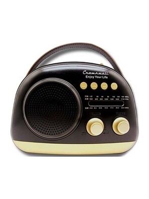 Tekinhediyelik Crownwell Taşınabilir Bluetooth Retro Radyo Arizona Serisi / Black