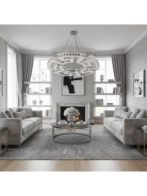 Elizim Home Lighting Mühür Kristal Taşlı Ledli Krom Avize
