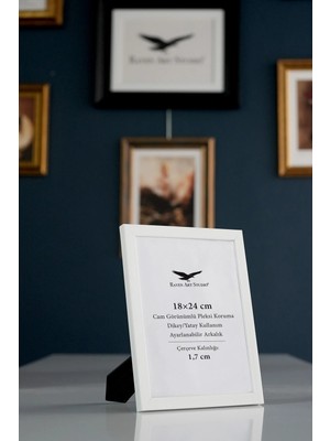 Raven Art Studio Ermitaj 18X24 cm Beyaz Resim Fotoğraf Belge Poster Evrak Çerçevesi Korumalı Kırılmaz Pleksi Cam
