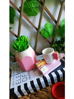 4 Lü Öğretmen Hediyesi Kahve Fincanı Saksı Dekorasyon