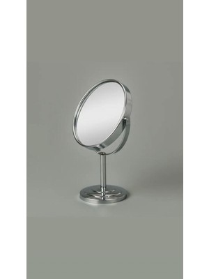 Motto Ticaret Masaüstü Ayaklı 360° Dönebilen Ev, Ofis, Işyeri, Seyahat Için Mini Krom Büyüteçli Ayna 21X15
