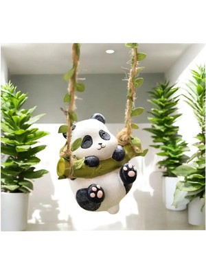Sallanan Panda Balkon Duvar Süsü