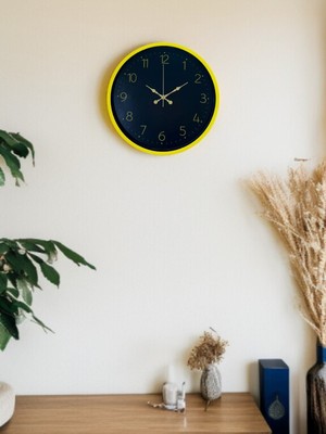 Motto Ticaret 36 cm Sarı Şık Duvar Saati