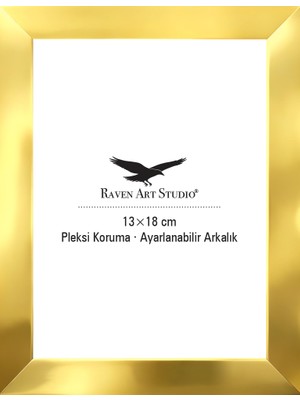 Raven Art Studio Potala 13X18CM Altın Resim Fotoğraf Belge Poster Evrak Çerçevesi Korumalı Kırılmaz Pleksi Cam